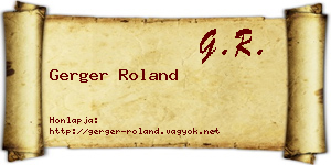 Gerger Roland névjegykártya